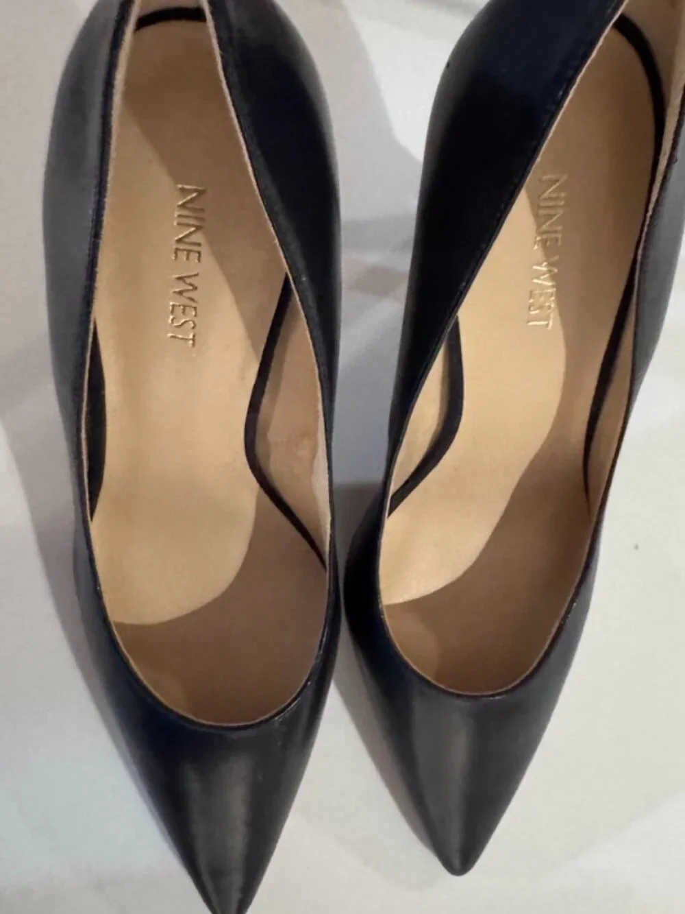 Nine West Tatiana Pointy Toe Pumps, Black, Leather, New, Never Worn, Size 9 - Picture 6 of 7